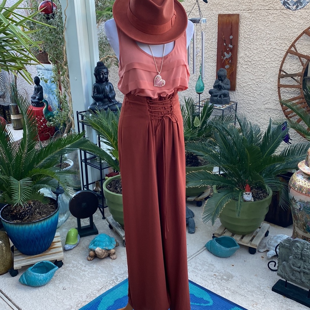 🧡🧡BEAUTIFUL 2 PIECE RUST TONES PANTS OUTFIT🧡🧡